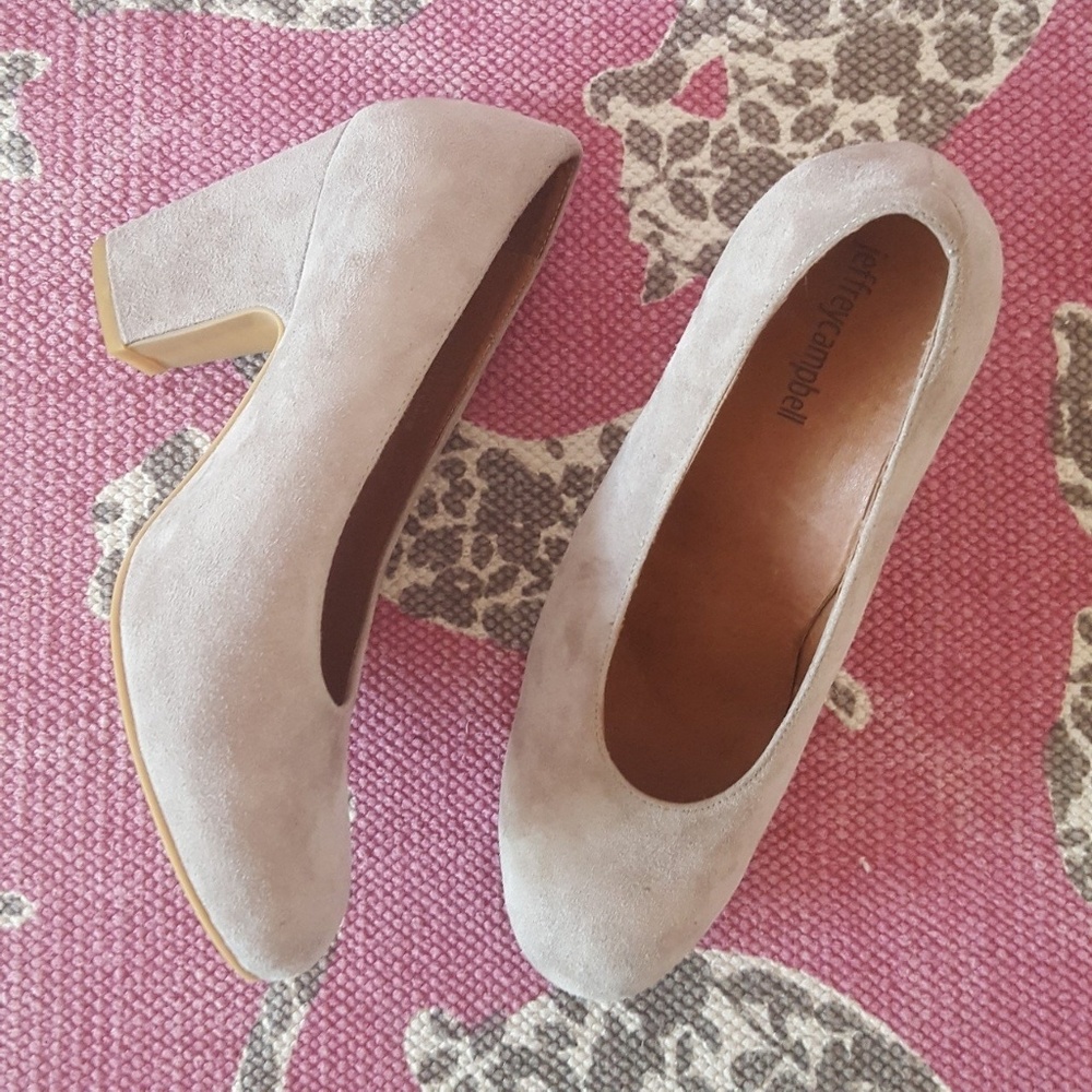 Jeffrey Campbell Poetry Pumps Heels Gray Suede 7